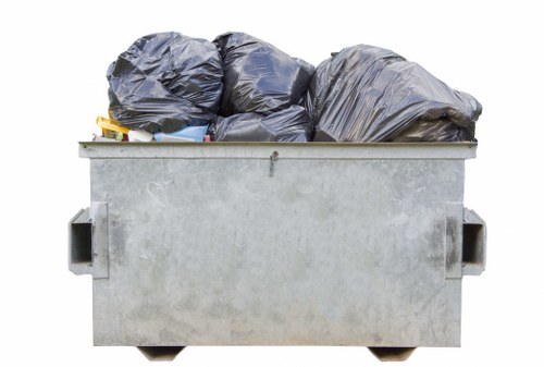 Construction site with builders waste containers