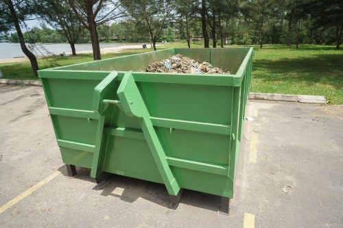 Various types of construction waste materials