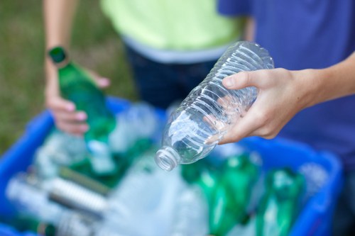Sorting recyclables into designated streams at a local reuse hub